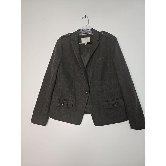Banana Republic Green Military Blazer Womens Size 12 - Picture 2 of 9